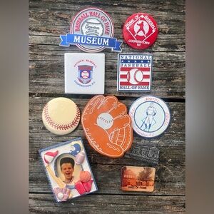 BUNDLE OF VINTAGE BASEBALL HALL OF FAME COOPERSTOWN MAGNETS (10)